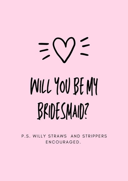 Will you be my bridesmaid cheeky card created by Meg's Creative Outlet