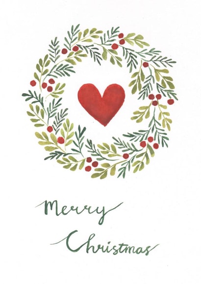 wreath illustration Christmas Card 44458 created by Naomi Karsudjono