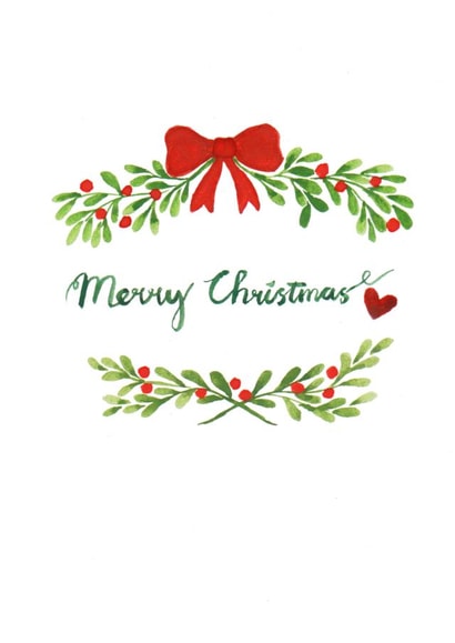 mistletoe illustration Christmas Card 44460 created by Naomi Karsudjono