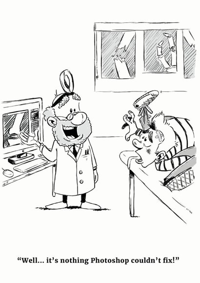 Get well soon humorous card created by Gideon Caspi