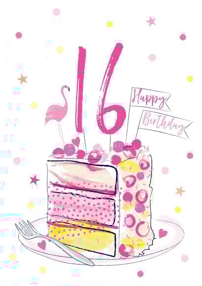 16 sixteen Birthday Card 9596 created by Katie Phythian Design