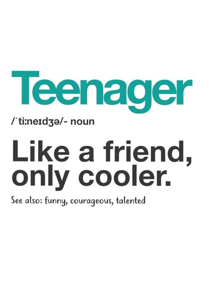 Classic Birthday Card - Teenager - Like A Friend But Cooler created by Yeti Design