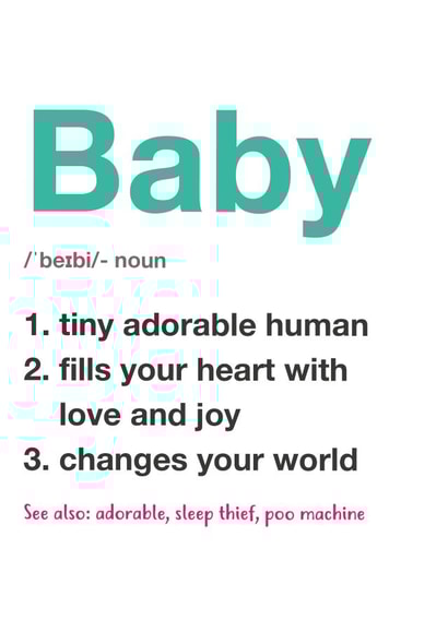 typography baby shower New Baby Card 10373 created by Yeti Design