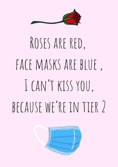 isolation face mask Valentines Day Card 37591 created by Rachel Evans