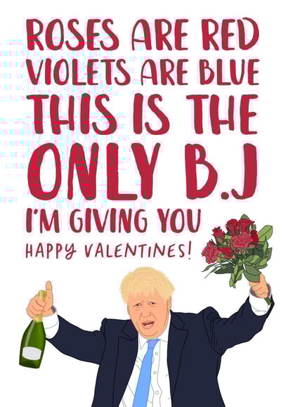 bj boris johnson Valentines Day Card 26605 created by The Cake Thief