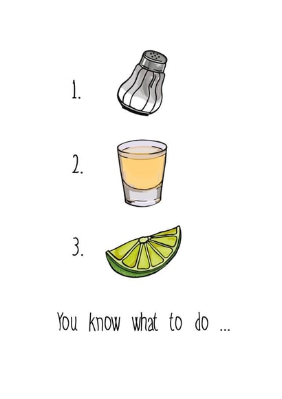 Tequila Shots Celebration Card created by Kate Dixon Designs