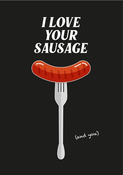fork sausage Valentines Day Card 41199 created by Oh So Peachy
