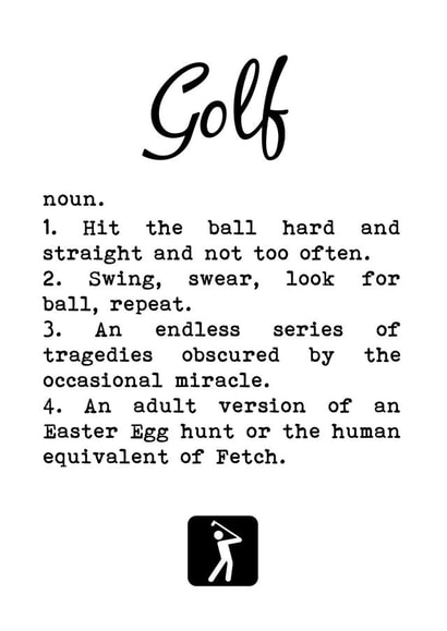 Funny golf definition card created by Worry Less Design
