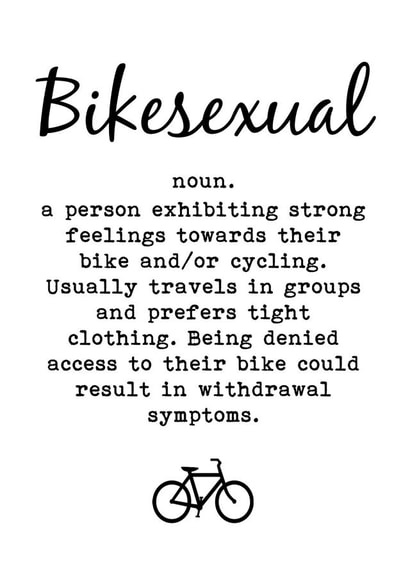 Bikesexual funny cycling card created by Worry Less Design