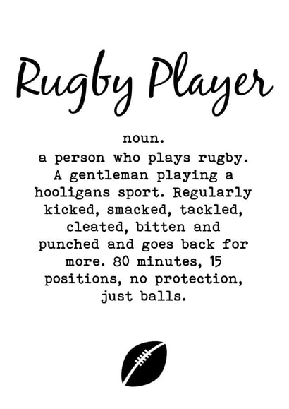 Rugby Player Funny Definition Card created by Worry Less Design