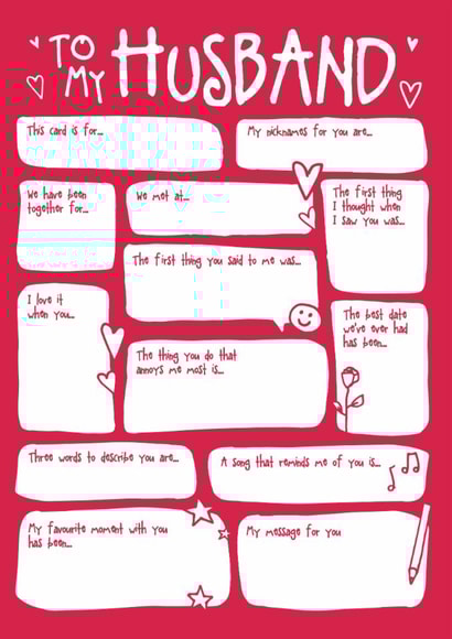 Husband Fill In Valentine's Card created by Bow & Bell