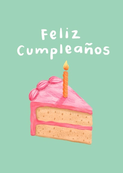 Classic Birthday Card - Cake - Feliz Cumpleaños created by Mikaela Iavarone