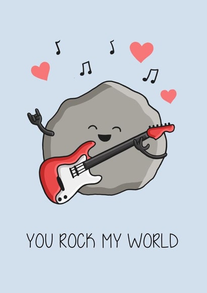 rock guitar Valentines Day Card 17292 created by Creaternet