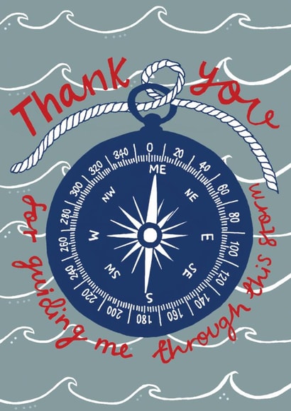 compass guiding Thank You Card 20353 created by Hazel Nicholls