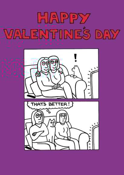 cat tv Valentines Day Card 24515 created by On The Prowl Cat Cartoons