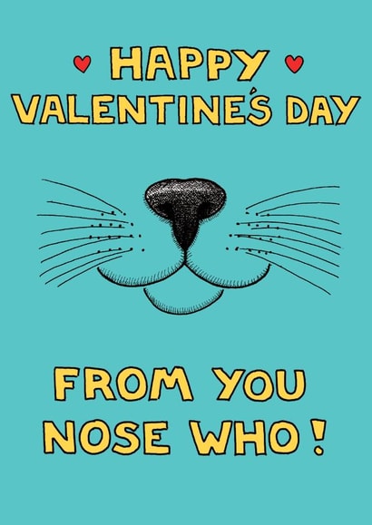 cat whiskers Valentines Day Card 1833 created by On The Prowl Cat Cartoons