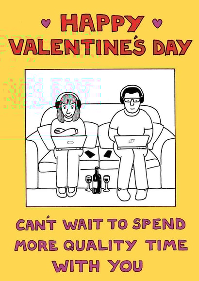 wine alcohol Valentines Day Card 15149 created by Happy Octopus by Rupert Fawcett