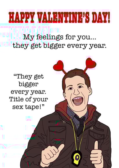 Valentine’s Day Brooklyn 99 Jake Peralta Card created by Funnilyenough