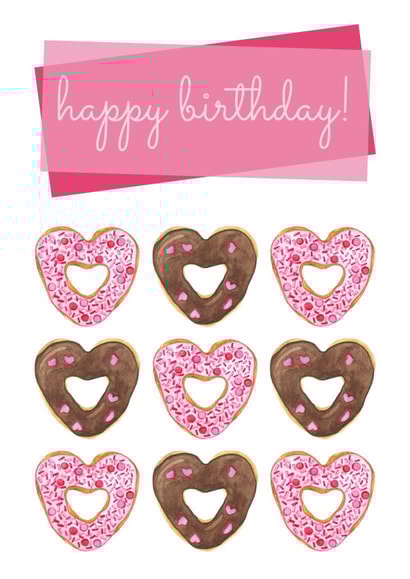 donuts Doughnuts Birthday Card 19515 created by Karen Illustrates