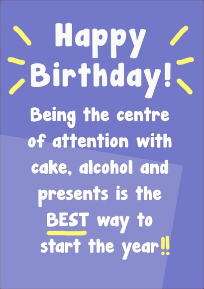 Cheerful January Birthday Card - The Best Way To Start The Year created by Card and Cake