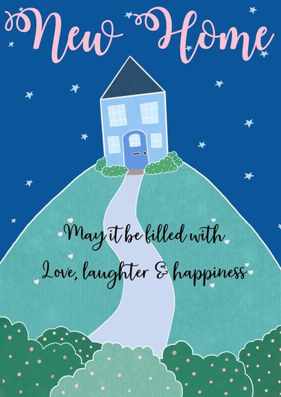Pretty Night Stars New Home Card - House - May It Be Filled With Love Laughter & Happiness created by Sophie Larsson