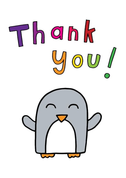 Cute Thank you penguin created by Penguin Parade
