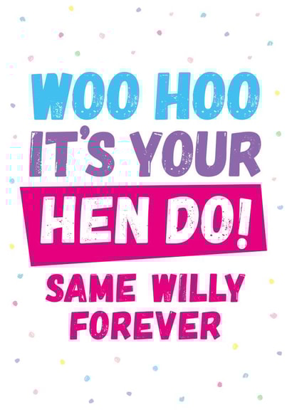 Hen party card for the bride to be created by Superlush Cards