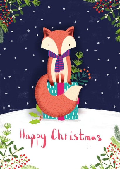 fox animal Christmas Card 46338 created by Jennifer Leggett