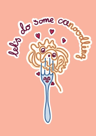 noodles fork Valentines Day Card 45863 created by @hobbbins