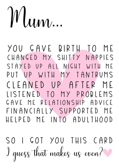 mum birth Mothers Day Card 12886 created by JJ & Roo