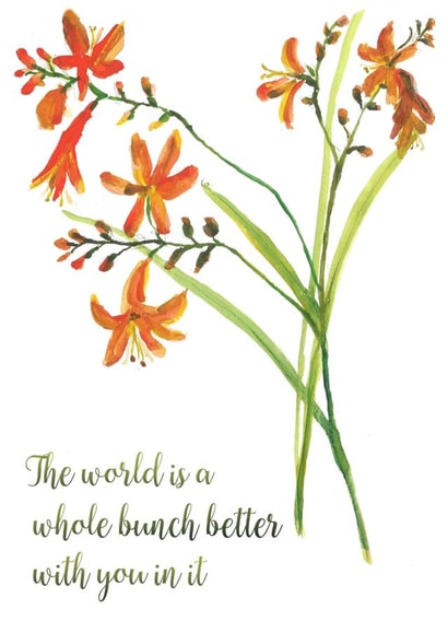 Love and Friendship Hand-Painted Watercolour Flower Hug-In-A Card created by June Malone