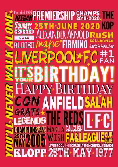 Liverpool Lfc Birthday Card 15441 created by Kerrylovescards
