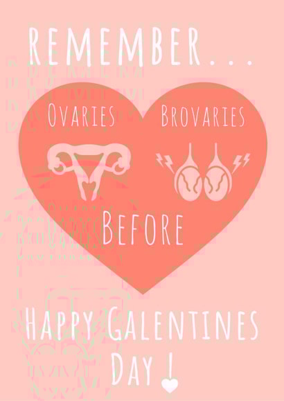 Ovaries before Brovaries Galentines Day Card created by Nikki Noo Cards