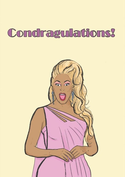 drag drag queen Congratulations Card 21008 created by Chloe illustrates