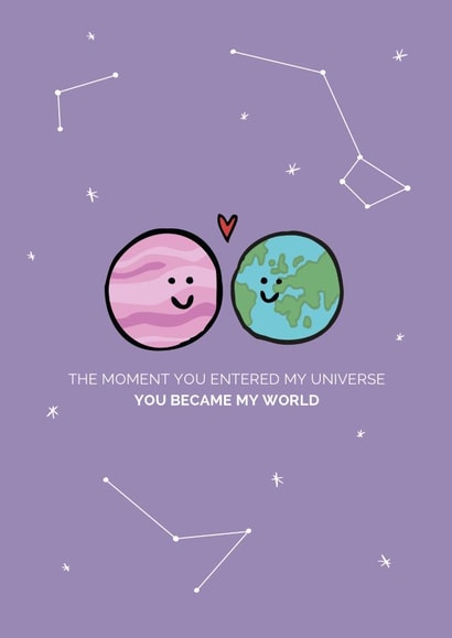 world planets Valentines Day Card 18146 created by Holmes Design Co.