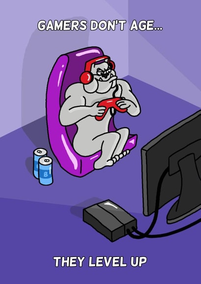 Gamers Don't Age Birthday Card created by Cheeky Boar