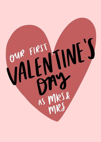 First Valentine's Day as Mrs and Mrs card for Wife created by Studio Yelle