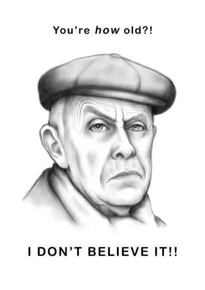 victor meldrew caricature Birthday Card 17936 created by Ross Hendrick