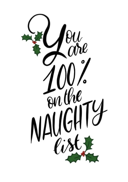 naughty holidays Christmas Card 14617 created by Letter V Prints