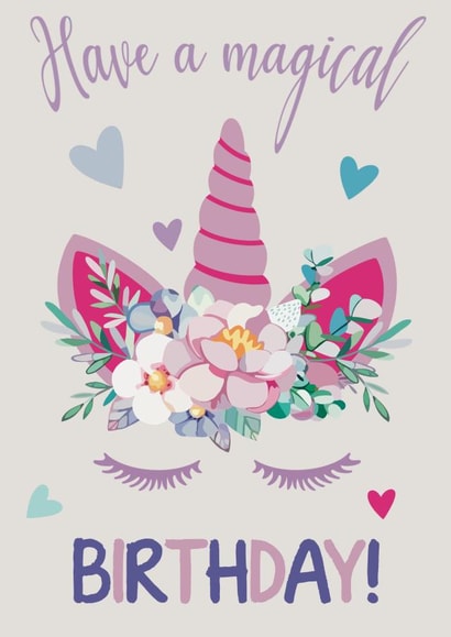 Pretty Birthday Card - Unicorn - Have A Magical Birthday created by Catherine Bancroft