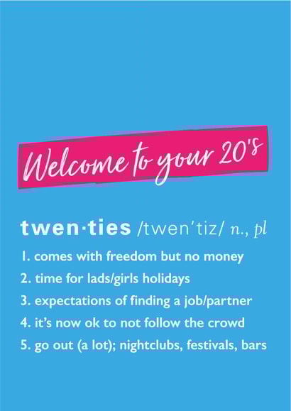 twenty 20 Birthday Card 7703 created by Poppy Lane