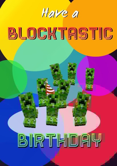 Blocktastic Minecraft birthday card created by Kerrylovescards