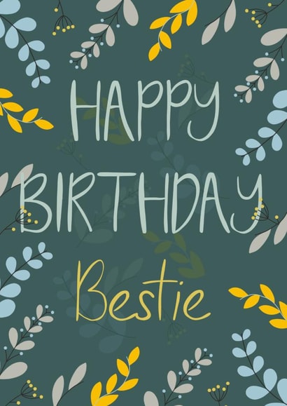 floral leaves Birthday Card 16777 created by Sara Tyson