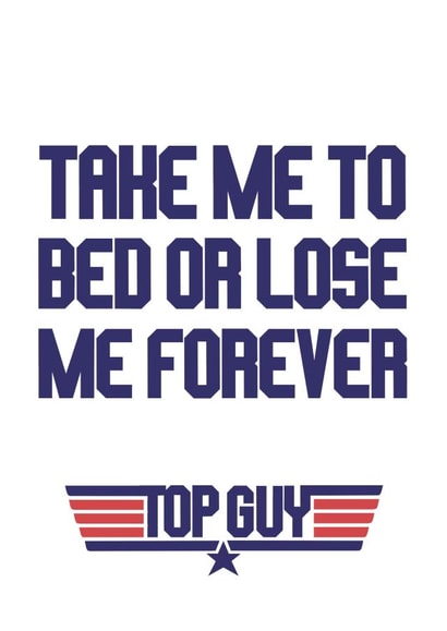 Top Gun Valentine's or Anniversary Card For Him created by Pottsy Prints