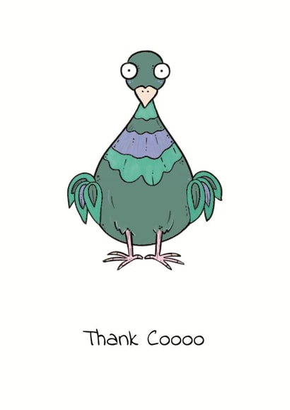 thanks grateful Thank You Card 19785 created by Quack Animal Art