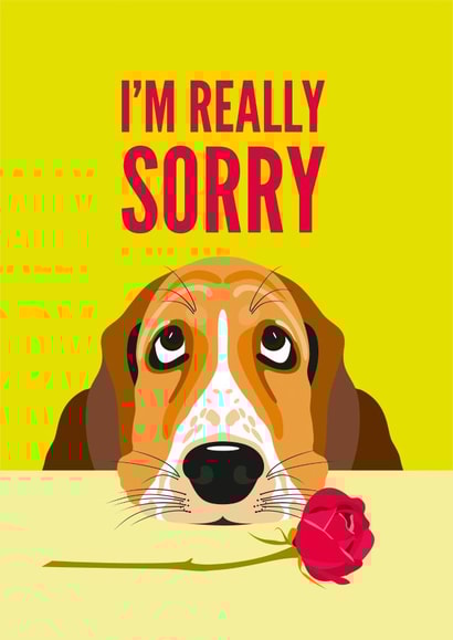 dog basset hound Sorry Card 16829 created by Diva Doodle Designs