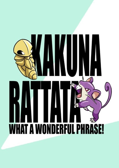 kakuna rattata wonderful Thinking of you Card 20972 created by andyclayotbay