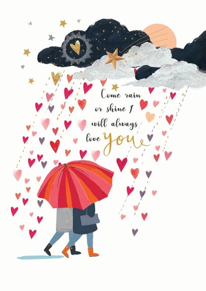 Traditional Valentine's Day Card - Love You Rain Or Shine created by Louise Tiler