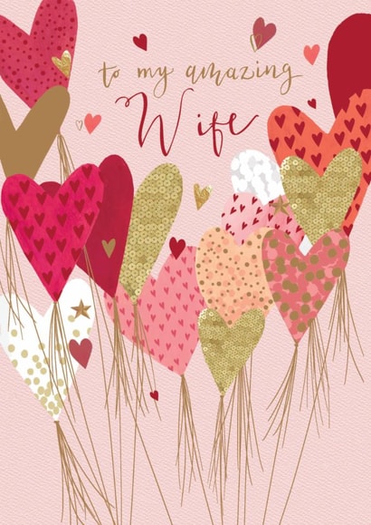Classic Anniversary Card/Valentines Day Card - To My Amazing Wife - Hearts created by Louise Tiler