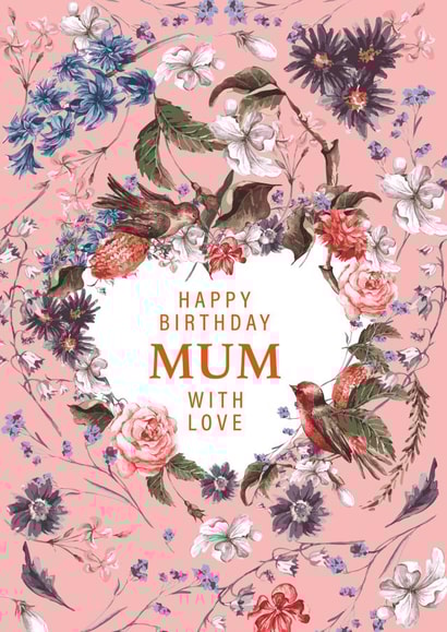 floral heart Birthday Card 19881 created by Little Cham Cham